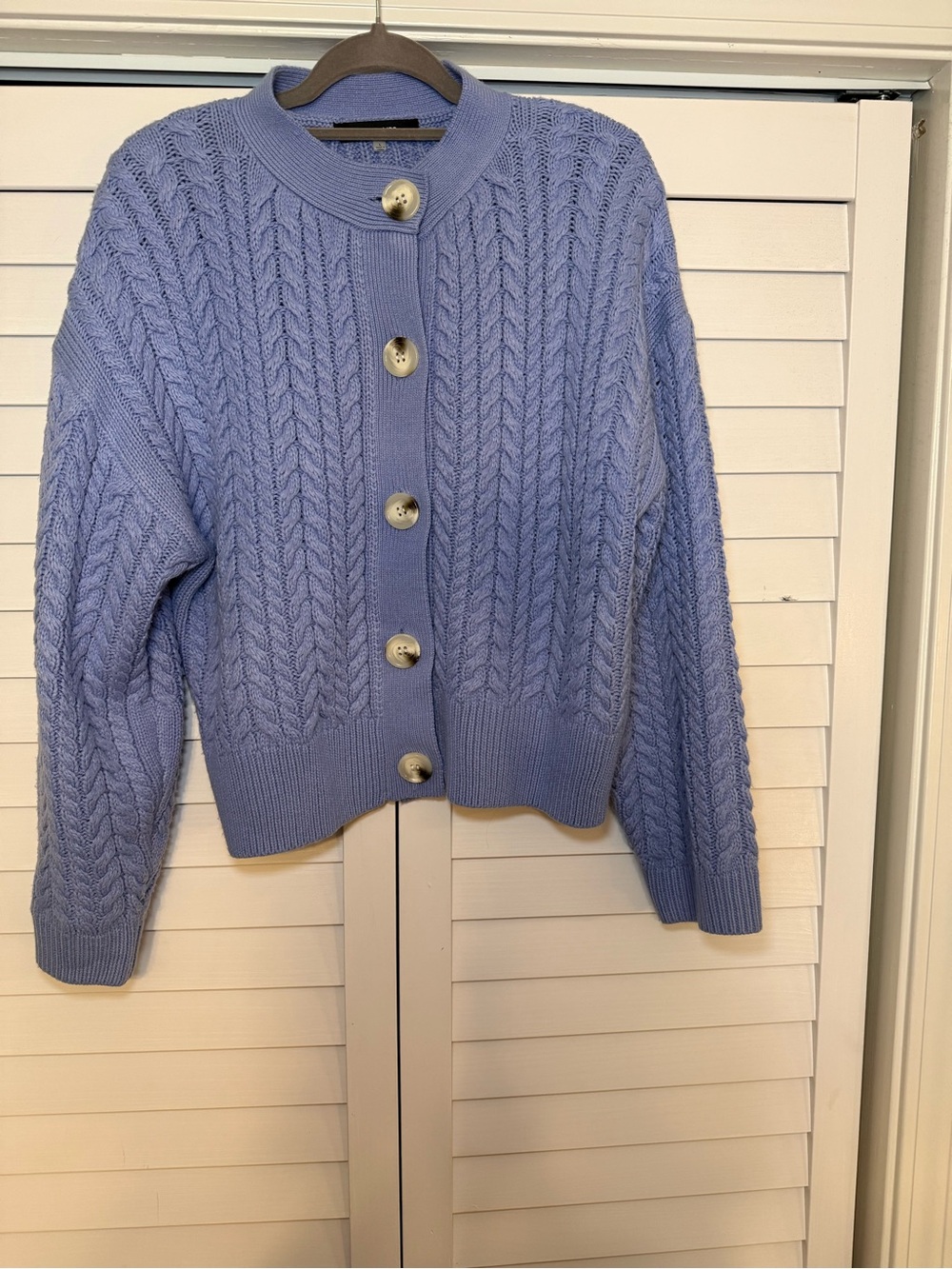 Sugarlips Lavender Cable-Knit Button Cardigan